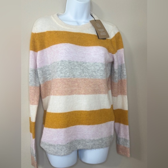 Vero Moda Maternity Striped Sweater | Size S | Multicolor Crew Neck | NWT - Picture 2 of 8
